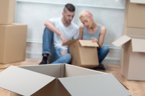 Professional man and van service handling items carefully in Poplar
