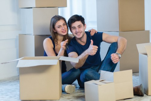 Van transport service with packed furniture