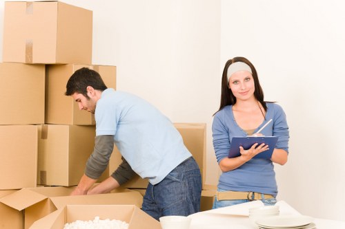 Furniture loading into a moving van in Poplar