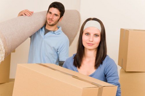 Packed removal van ready for transport in East London