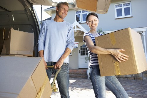 Office furniture and equipment prepared for a local Poplar move